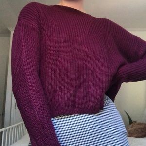 Burgundy Cropped Sweater